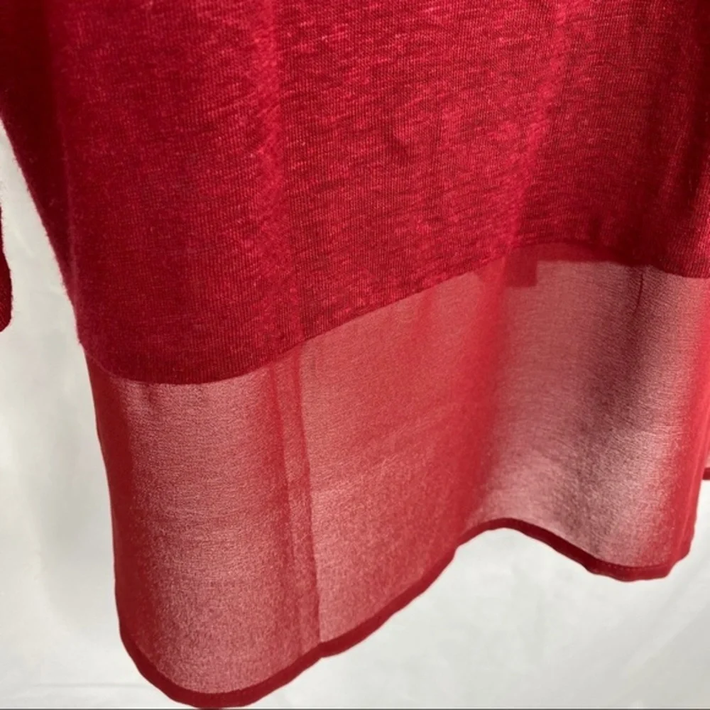 Lucky Brand Burgundy Long Sleeve Casual Top